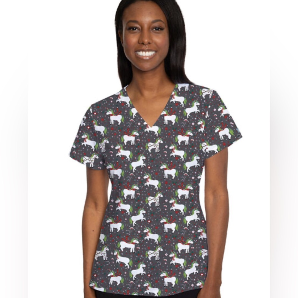 Unicorn plus size scrub top from Med Couture sz 2XL